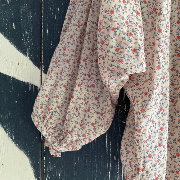 DOEN O’KEEFFE BLOUSE IN PEACH MATHRAS GARDEN FLORAL SZ: S - Picture 7 of 12